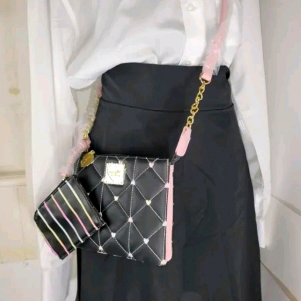 Luv Betsey Johnson Woman's Girl's Crossbody shoulder   Rainbow Bag/Card case